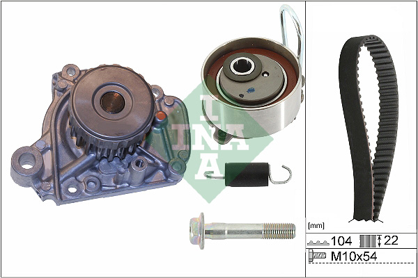 Set distributie (curea + intinzator + Pompa apa) potrivit HONDA CIVIC VII, FR-V, STREAM 1.5 1.6 1.7 02.01-