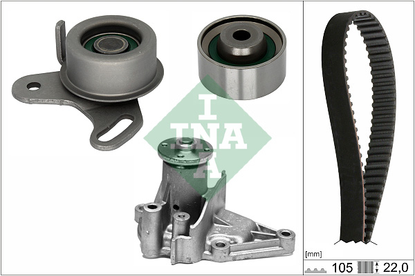 Set distributie (curea + intinzator + Pompa apa) potrivit HYUNDAI ACCENT, ACCENT I, ACCENT II, ACCENT III, COUPE I, COUPE II, ELANTRA III, GETZ, MATRIX; KIA CERATO I 1.3-1.6 10.94-12.11