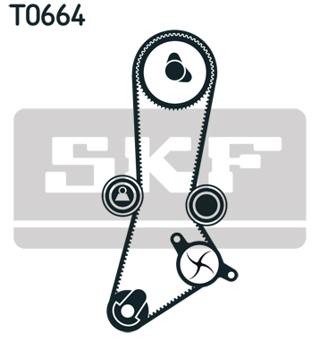 Set distributie potrivit HYUNDAI ACCENT II, ACCENT III, ELANTRA III, GETZ, HIGHWAY, MATRIX, SANTA FÉ I, SANTA FÉ II, TRAJET 1.5D/2.0D/2.2D 2001-2015 (curea + intinzator + pompa apa) [3]