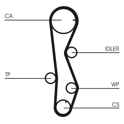 Set distributie potrivit HYUNDAI ACCENT II, ACCENT III, ELANTRA III, GETZ, HIGHWAY, MATRIX, SANTA FÉ I, SANTA FÉ II, TRAJET 1.5D/2.0D/2.2D 2001-2015 (curea + intinzator + pompa apa) [3]