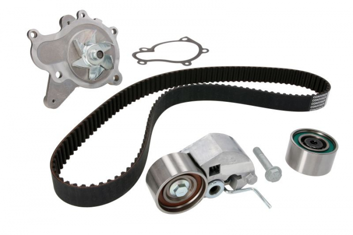 Set distributie (curea + intinzator + Pompa apa) potrivit HYUNDAI ACCENT II, ACCENT III, ELANTRA III, GETZ, HIGHWAY, MATRIX, SANTA FE I, TRAJET, TUCSON 1.5D 2.0D 03.01-12.15
