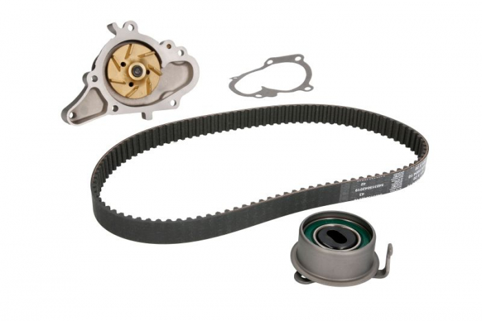 Set distributie (curea + intinzator + Pompa apa) potrivit HYUNDAI ATOS, GETZ, I10 I; KIA PICANTO I 1.0 1.1 02.98-12.13