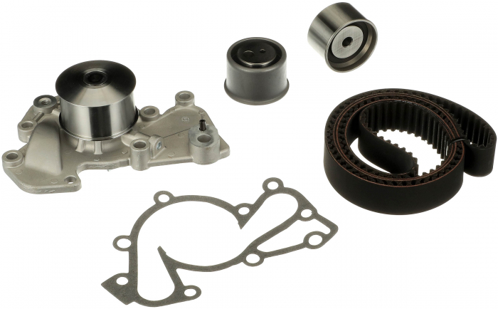 Set distributie (curea + intinzator + Pompa apa) potrivit HYUNDAI HIGHWAY, SANTA FE I, SONATA IV, TRAJET, TRAJET MINIVAN, TUCSON, XG; KIA MAGENTIS I, SPORTAGE II 2.5 2.7 06.98-11.10