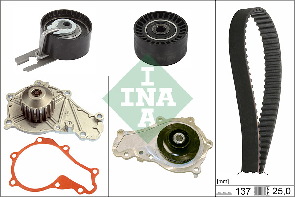 Set distributie (curea + intinzator + Pompa apa) potrivit MAZDA 2, 3 1.6D 06.04-06.15