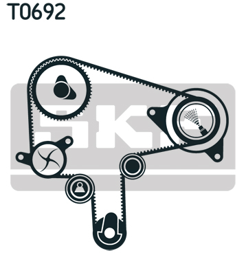 Set distributie potrivit MAZDA 3, 6, MPV II 2.0D 2002-2010 (curea + intinzator + pompa apa) [3]