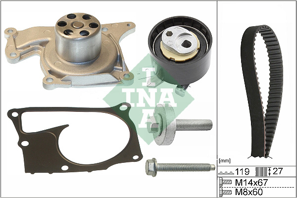 Set distributie potrivit MERCEDES A (V177), A (W176), A (W177), B SPORTS TOURER (W246, W242), B SPORTS TOURER (W247) 0.9-1.6 dupa 2007 (curea + intinzator + pompa apa) [2]