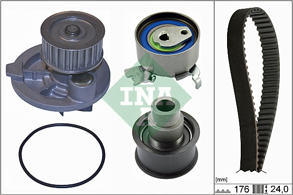 Set distributie potrivit OPEL ASTRA F, ASTRA F/KOMBI, ASTRA G, ASTRA G/KOMBI, KADETT E, KADETT E COMBO, KADETT E/KOMBI, VECTRA A 1.7D 1988-2005 (curea + intinzator + Pompa apa) [3]