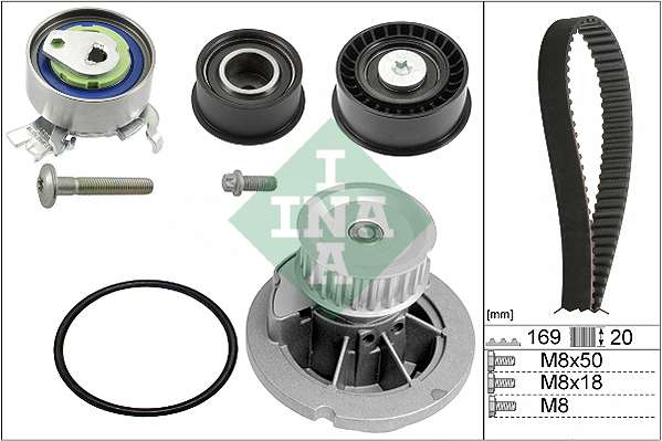 Set distributie potrivit OPEL CORSA B, TIGRA, VECTRA B 1.4/1.6 1994-2002 (curea + intinzator + pompa apa) [2]