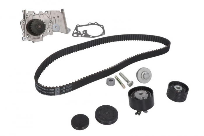 Set distributie (curea + intinzator + Pompa apa) potrivit RENAULT CLIO III, FLUENCE, GRAND SCENIC II, GRAND SCENIC III, LAGUNA II, LAGUNA III, MEGANE, MEGANE II 1.6 1.6ALK 1.6LPG 11.02-