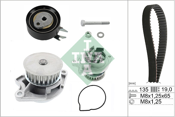 Set distributie potrivit SEAT AROSA, CORDOBA, IBIZA II; VW GOLF III, LUPO I, POLO, POLO III, POLO III CLASSIC 1.0/1.4/1.7D 1991-2005 (curea + intinzator + pompa apa) [2]