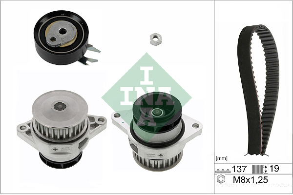 Set distributie (curea + intinzator + pompa apa) potrivit SEAT CORDOBA, CORDOBA VARIO, IBIZA II, INCA; SKODA FELICIA I, FELICIA II, OCTAVIA I; VW CADDY II 1.6 09.92-09.04 [2]