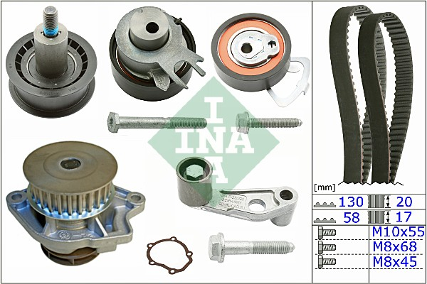 Set distributie potrivit SEAT LEON, TOLEDO II; VW BORA, BORA I, GOLF IV, LUPO I, POLO III 1.4 1996-2006 (curea + intinzator + pompa apa) [2]