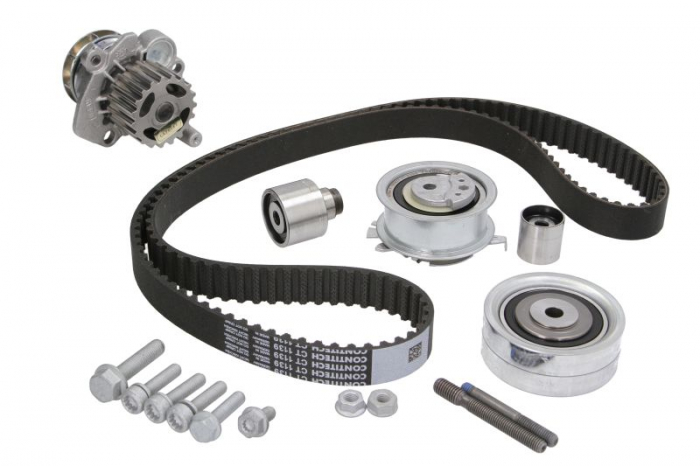 Set distributie (curea + intinzator + Pompa apa) potrivit SKODA OCTAVIA II; VW BEETLE, TIGUAN 2.0D 11.07-07.18