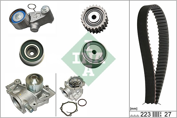 Set distributie (curea + intinzator + Pompa apa) potrivit SUBARU FORESTER, IMPREZA, LEGACY I, LEGACY III, LEGACY IV, OUTBACK 1.6-2.5 01.89-09.09