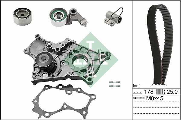 Set distributie potrivit TOYOTA AVENSIS, AVENSIS VERSO, COROLLA, COROLLA VERSO, COROLLA/KOMBI, PREVIA II, RAV 4 II 2.0D 1997-2009 (curea + intinzator + pompa apa) [2]