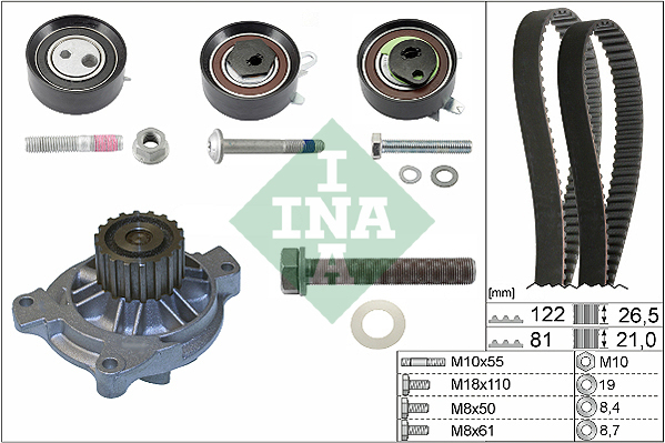 Set distributie (curea + intinzator + pompa apa) potrivit VOLVO 850, S70, S80 I, V70 I, V70 II 2.5D 08.95-08.07 [2]