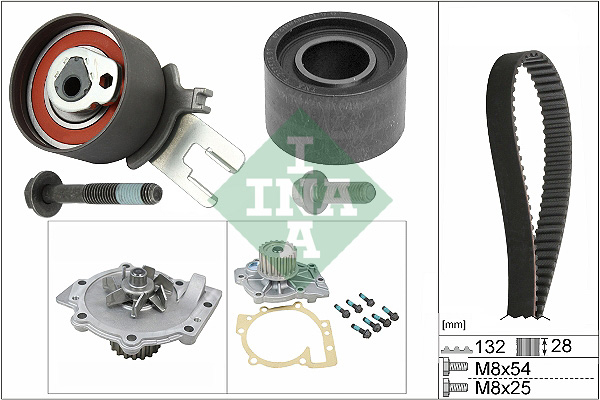 Set distributie (curea + intinzator + pompa apa) potrivit VOLVO C30, C70 II, S40 II, S60 I, S60 II, S80 I, S80 II, V40, V50, V60 I, V70 II, V70 III, XC60 I, XC70 I 2.0D-2.5 01.01-07.18 [2]