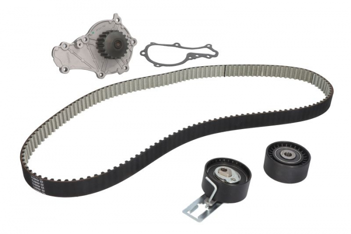 Set distributie (curea + intinzator + Pompa apa) potrivit VOLVO C30, S40 II, S60 II, S80 II, V40, V50, V60 I, V70 III; CITROEN BERLINGO, BERLINGO MULTISPACE 1.4D 1.6D 06.04-