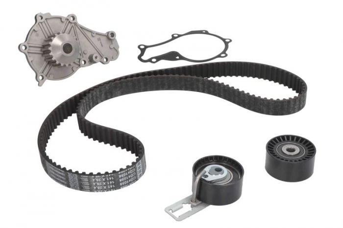 Set distributie (curea + intinzator + Pompa apa) potrivit VOLVO C30, S40 II, S60 II, S80 II, V40, V50, V60 I, V70 III; CITROEN BERLINGO, BERLINGO MULTISPACE 1.4D-2.0D 06.04-