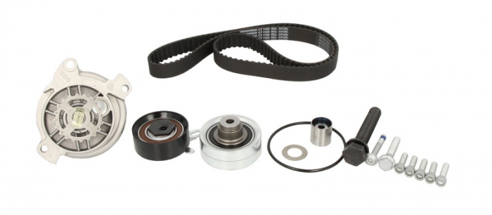 Set distributie (curea + intinzator + Pompa apa) potrivit VW CRAFTER 30-35, CRAFTER 30-50 2.5D 04.06-05.13