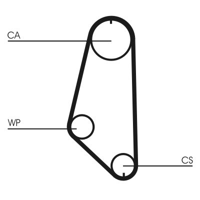 Set distributie (curea + pompa apa) potrivit OPEL ASCONA C, ASTRA F, CALIBRA A, FRONTERA A SPORT, KADETT D, KADETT E, OMEGA A, VECTRA A 1.6/1.8/2.0 09.81-10.98 [2]
