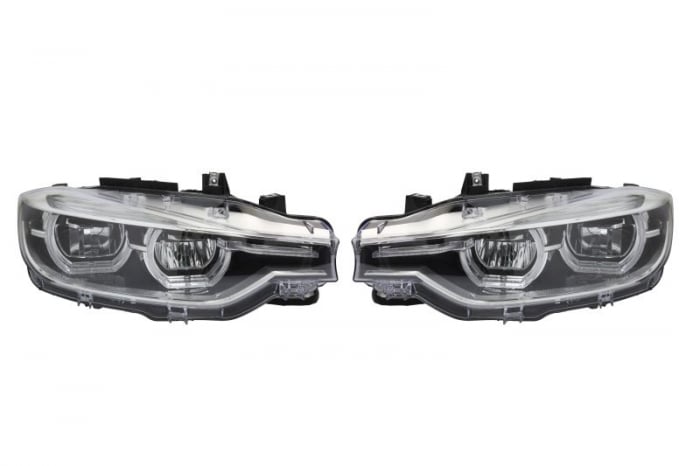 Set faruri stanga dreapta (H7 PY21W, electric, cu motoras, tuning, culoare interior: negru) potrivit BMW 3 F30, F31, F80 10.11-03.19