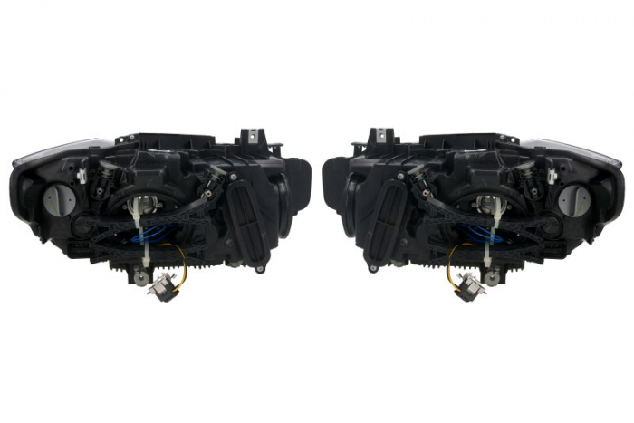 Set faruri stanga/dreapta potrivit BMW 3 F30, F31, F80 2011-2019 (H7/PY21W, electric, cu motoras, tuning, culoare interior: negru) [2]