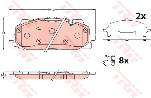 Set placute frana Fata potrivit AUDI A4 ALLROAD B9, A4 B9, A5, A6 ALLROAD C8, A6 C8, A7, A8 D5, E-TRON, Q3, Q5, Q7, Q8; BENTLEY BENTAYGA; VW TOUAREG 1.4-Electric 01.15- [2]