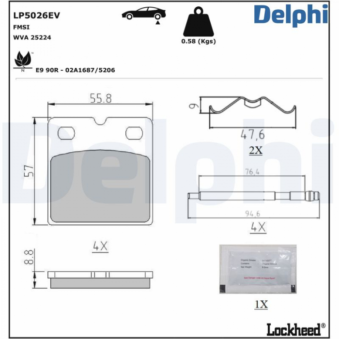 Set placute frana Spate (cu suplimente; cu un tampon de amortizare pentru vehicule electrice), potrivit TESLA MODEL S, MODEL X Electric 09.12- [2]