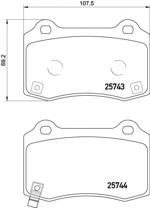 Set placute frana Spate (cu un tampon de amortizare pentru vehicule electrice; fara optionale), potrivit TESLA MODEL S, MODEL X Electric 09.12-