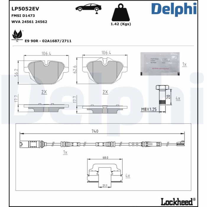Set placute frana Spate (pentru vehicule electrice), potrivit BMW IX3 (G08) Electric 09.20- [2]