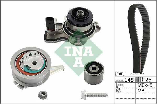 Set pompa apa + curea dintata potrivit AUDI A1; SEAT IBIZA IV, IBIZA IV SC, IBIZA IV ST, TOLEDO IV; SKODA FABIA III, RAPID; VW POLO, POLO V, TIGUAN, TRANSPORTER T6 1.4D 2.0D 02.14-08.24