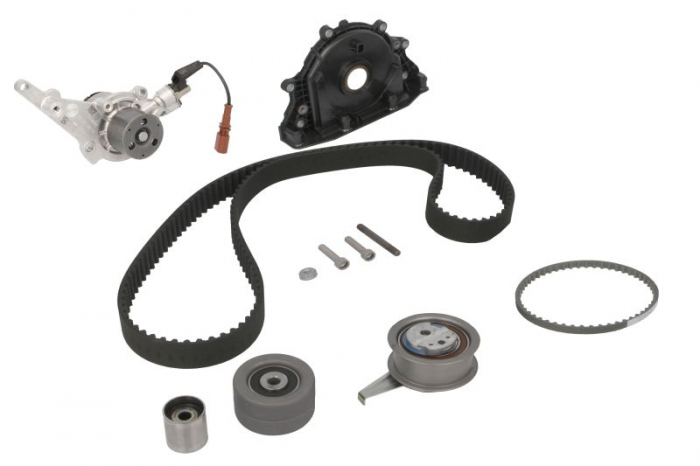Set pompa apa + curea dintata potrivit AUDI A3, A4 ALLROAD B9, A4 B9, A5, A6 ALLROAD C8, A6 C8, A7, Q2, Q3, Q5; CUPRA FORMENTOR; SEAT ATECA, LEON, LEON SPORTSTOURER, TARRACO 2.0D 2.0DH 11.14-