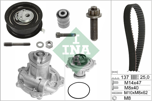 Set pompa apa + curea dintata potrivit AUDI A4 B5, A6 C5; VW GOLF III, PASSAT B3 B4, PASSAT B5, SHARAN, VENTO 1.9D 1.9DH 08.93-05.03