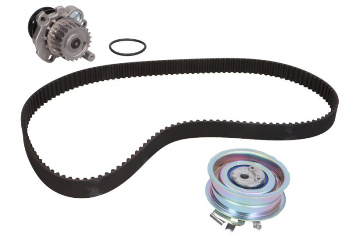 Set pompa apa + curea dintata potrivit AUDI A4 B6, A6 C4; SEAT ALHAMBRA, CORDOBA, IBIZA III, IBIZA IV, LEON; VW BORA, BORA I, CADDY III, CADDY III MINIVAN, GOLF IV 2.0-2.5D 07.90-12.17