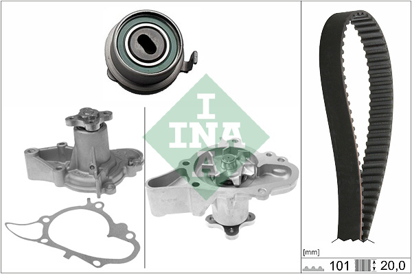 Set pompa apa + curea dintata potrivit HYUNDAI ATOS, GETZ, I10 I; KIA PICANTO I 1.0-1.1LPG 09.02-12.13