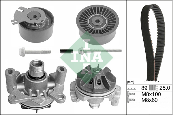 Set pompa apa + curea dintata potrivit NISSAN INTERSTAR, PRIMASTAR; OPEL MOVANO A, VIVARO A; RENAULT AVANTIME, ESPACE III, ESPACE IV, LAGUNA II, MASTER II, TRAFIC II 2.2D 2.5D 12.97-