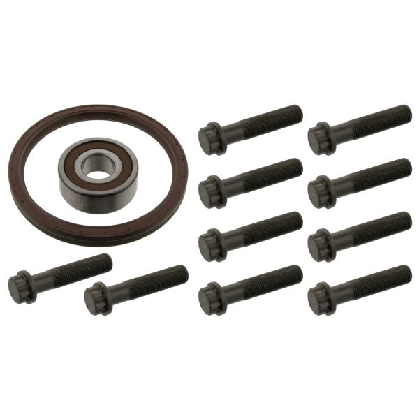 Set surub volanta (M16x1,5mm; lungime86mm, rulment cu inel si garnitura de ulei) potrivit MERCEDES ACTROS, ACTROS MP2   MP3, AXOR, AXOR 2, CITARO 2, CITARO (O 530), CONECTO (O 345) 08.73-