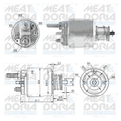 Solenoid electromotor (12V) potrivit BMW Seria 1 (E87), 3 (E46), 5 (E60), 5 (E61), X3 (E83) 2.0D 04.98-06.11