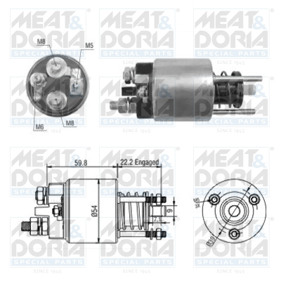 Solenoid electromotor (12V) potrivit BMW Seria 3 (E30), 3 (E36), 3 (E46), 5 (E34), 5 (E39), 5 (E60), 5 (E61), 7 (E38), 7 (E65, E66, E67), X3 (E83), X5 (E53), Z3 (E36), Z4 (E85) 1.6-3.0 06.87-12.10