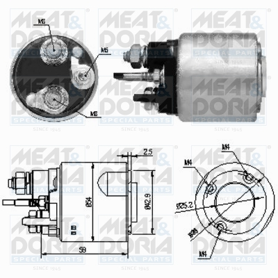 Solenoid electromotor (12V) potrivit DACIA LOGAN, LOGAN EXPRESS, LOGAN MCV; RENAULT CLIO II, CLIO III, GRAND SCENIC II, KANGOO, KANGOO EXPRESS, KANGOO II, LAGUNA III, LOGAN I 1.5D 12.02-