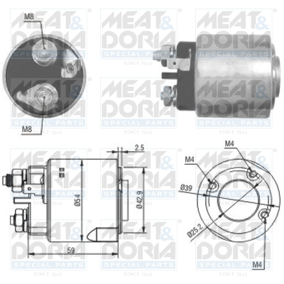 Solenoid electromotor (12V) potrivit NISSAN KUBISTAR; RENAULT CLIO I, CLIO II, CLIO III, KANGOO, KANGOO EXPRESS, MODUS, THALIA I, TWINGO I, TWINGO II 1.2-1.5D 01.96-