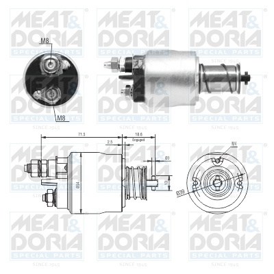 Solenoid electromotor potrivit ABARTH 500 595 695, 500C 595C 695C, GRANDE PUNTO; ALFA ROMEO GIULIETTA, MITO; CHRYSLER DELTA; FIAT 500, 500 C, BRAVA, BRAVO I 0.9-1.8 02.95-