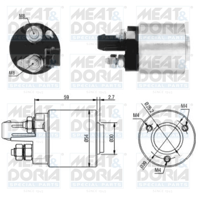 Solenoid electromotor potrivit AUDI A2, A3; SEAT ALHAMBRA, AROSA, CORDOBA, CORDOBA VARIO, IBIZA II, IBIZA III, LEON, TOLEDO I, TOLEDO II; SKODA FABIA I, OCTAVIA I 1.4D-2.8 08.80-12.10