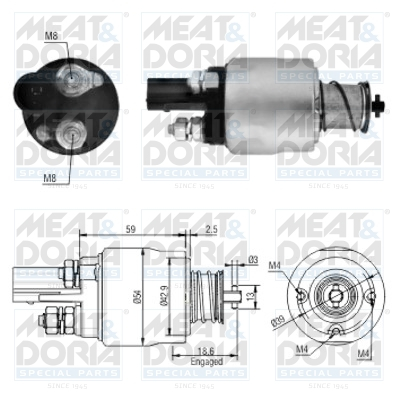 Solenoid electromotor potrivit AUDI A3, A4 B6, A6 C5, TT; SEAT ALTEA, ALTEA XL, CORDOBA, IBIZA III, IBIZA IV, IBIZA IV SC, LEON, TOLEDO III; SKODA FABIA I, FABIA II 1.4-3.6 12.99-