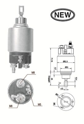 Solenoid electromotor potrivit CITROEN BERLINGO MINIVAN, BX, EVASION, JUMPER I, XANTIA, XM, XSARA, ZX 1.6-2.1D 05.89-06.06