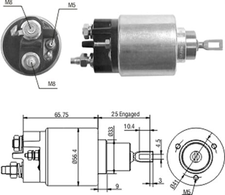 Solenoid electromotor potrivit CITROEN C3 I 1.4 02.02-11.10