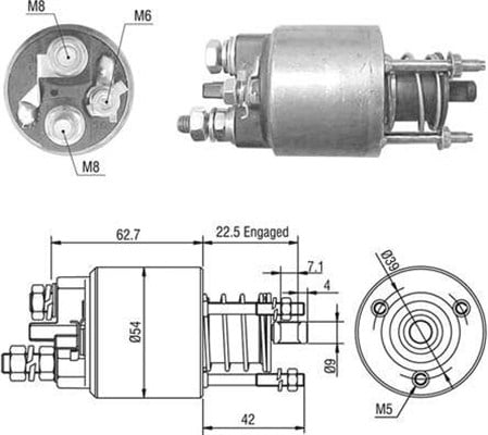 Solenoid electromotor potrivit FIAT PALIO, PANDA HATCHBACK, STRADA 0.8 1.0 1.2 01.86-