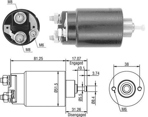 Solenoid electromotor potrivit FORD FOCUS I, MONDEO II, TRANSIT 1.8D-2.5D 07.94-05.06 [3]