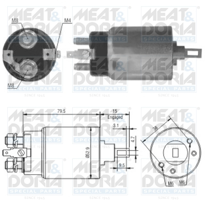 Solenoid electromotor potrivit FORD MAVERICK; NISSAN PICK UP, TERRANO I, TERRANO II, URVAN 2.3D 2.5D 2.7D 03.86-09.07